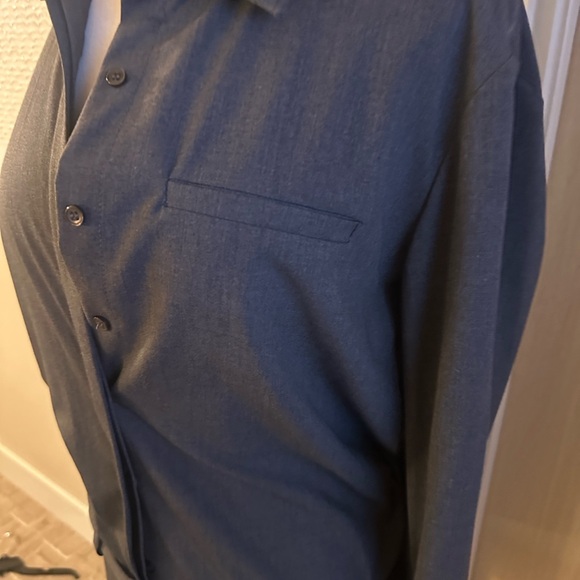 Dark grey Button-Up Shirt and Matching Shorts Set - Picture 10 of 15